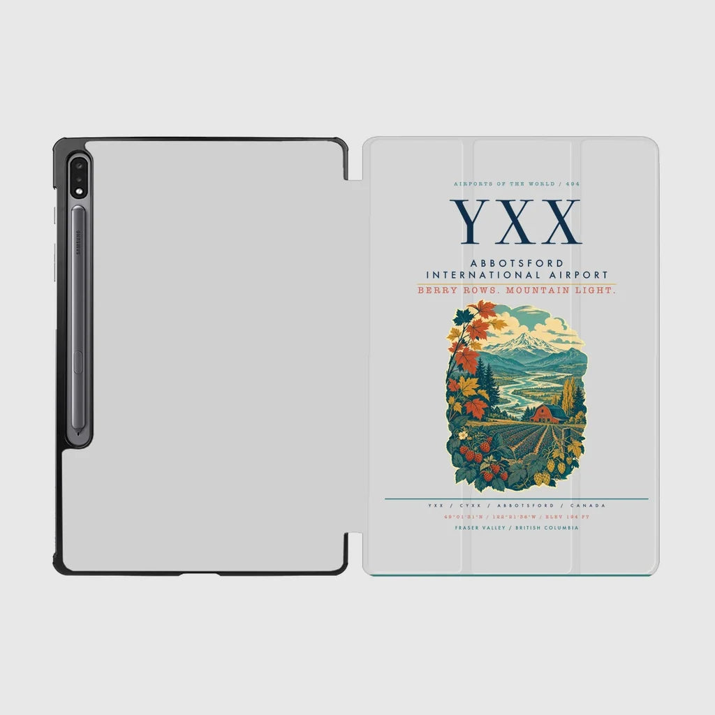 Abbotsford International Airport (YXX) design on light gray samsung tablet tablet case