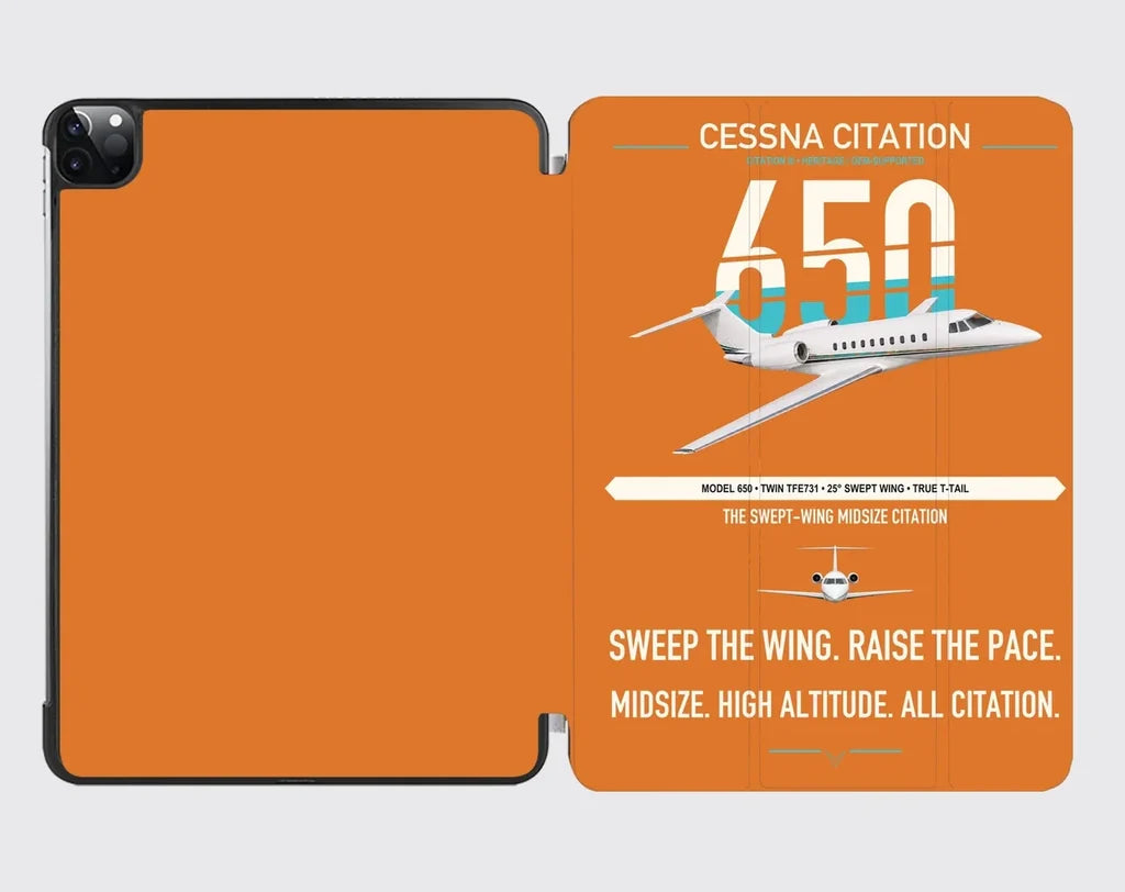 Cessna Citation 650 - Citation III design on orange ipad tablet case