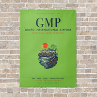 Thumbnail for Gimpo International Airport GMP vertical canvas print - no frame - light green background