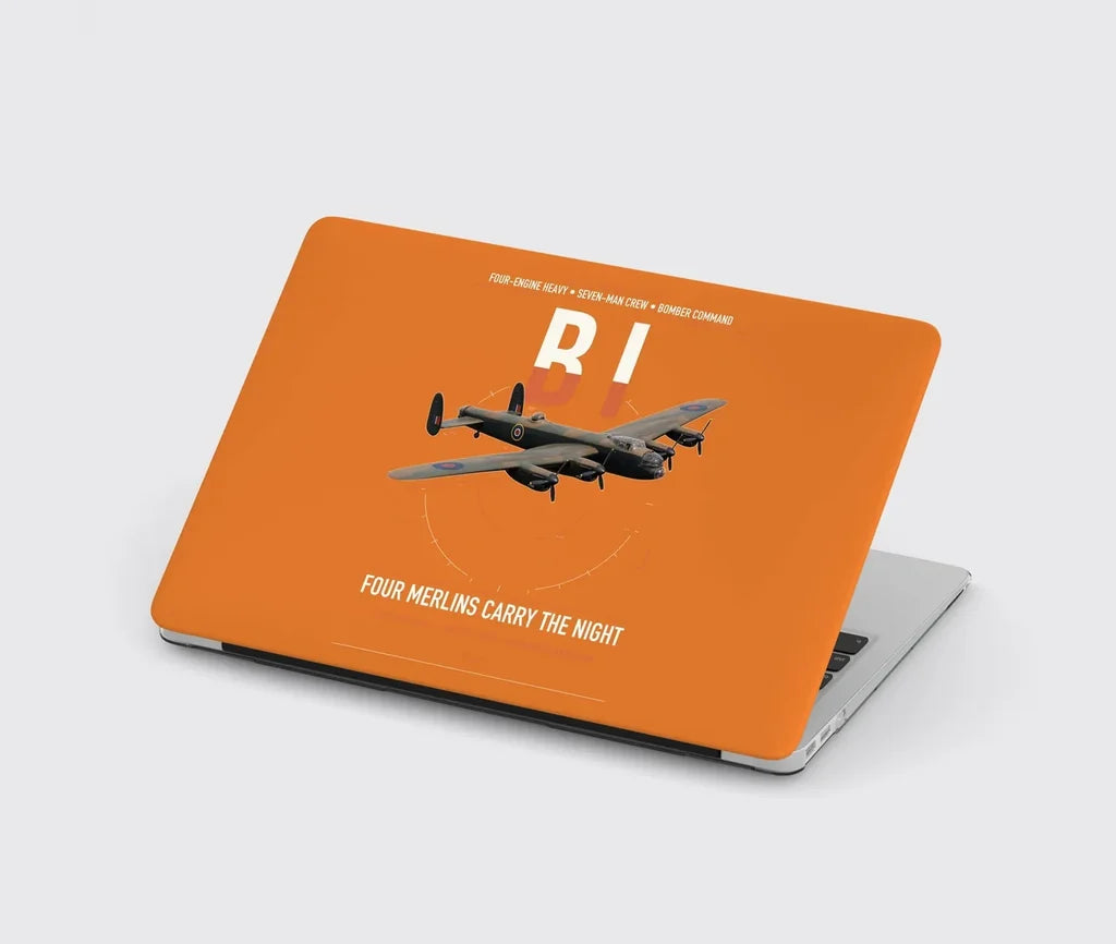 Avro Lancaster B I design on orange MacBook case