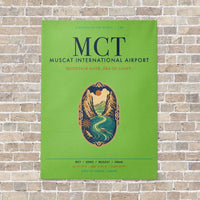 Thumbnail for Muscat International Airport MCT vertical canvas print - no frame - light green background