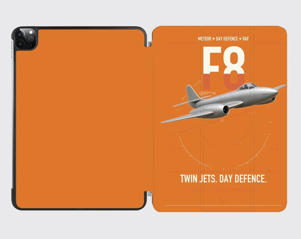 Gloster Meteor F8 design on orange ipad tablet case