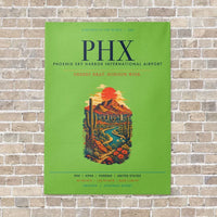 Thumbnail for Phoenix Sky Harbor International Airport PHX vertical canvas print - no frame - light green background