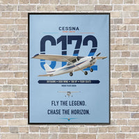 Thumbnail for Cessna 172 Skyhawk vertical canvas print - framed - light blue background
