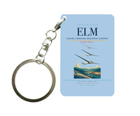 Thumbnail for Elmira Corning Regional Airport (ELM) design on light blue key chain
