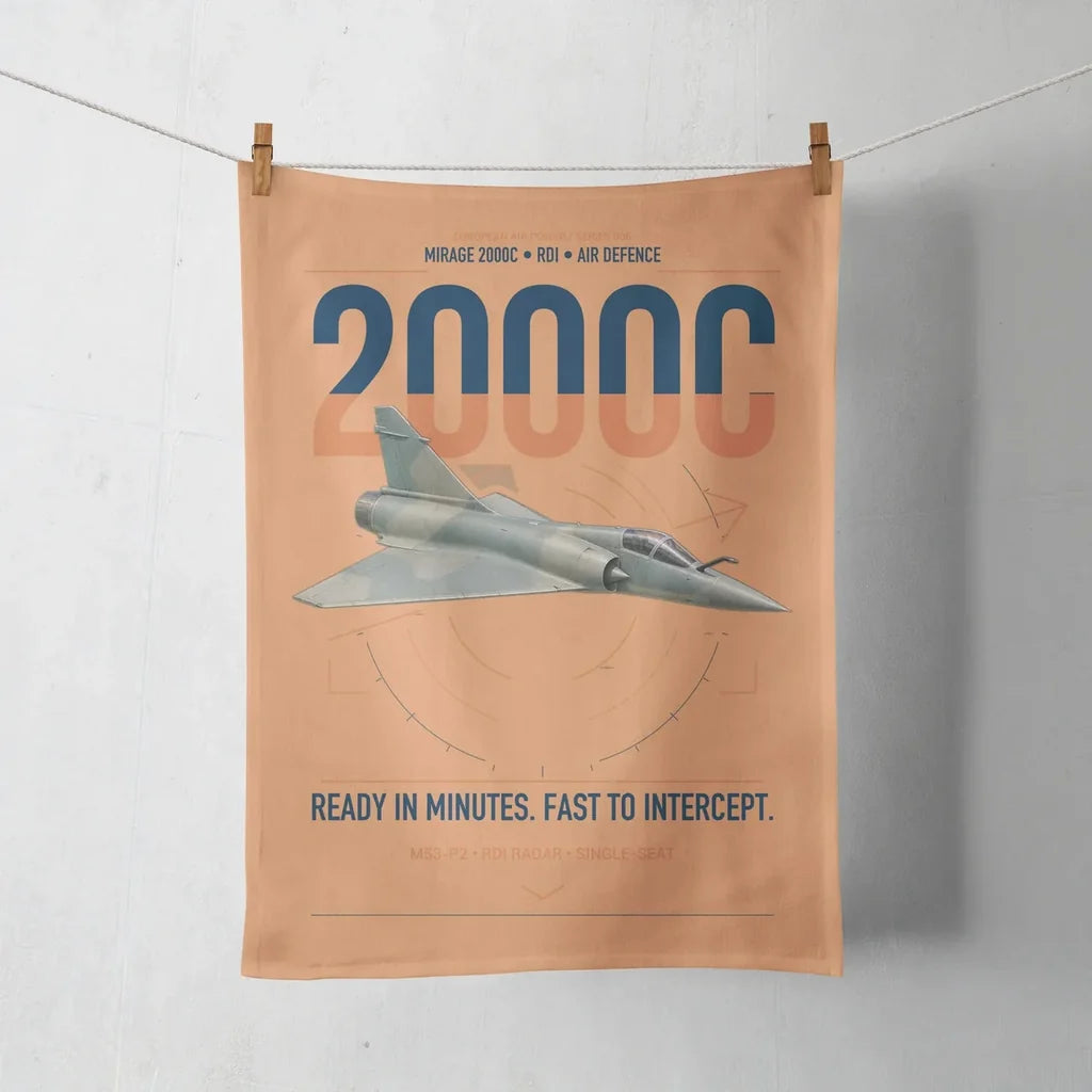 Dassault Mirage 2000C RDI design on orange towel