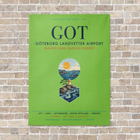 Thumbnail for Göteborg Landvetter Airport GOT vertical canvas print - no frame - light green background