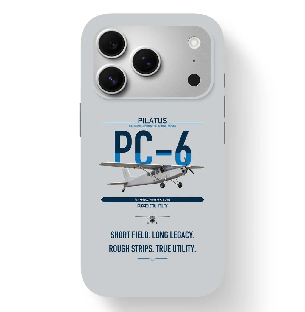 Pilatus PC-6 Porter design on light gray magsafe iphone case, for iPhone 17 Pro