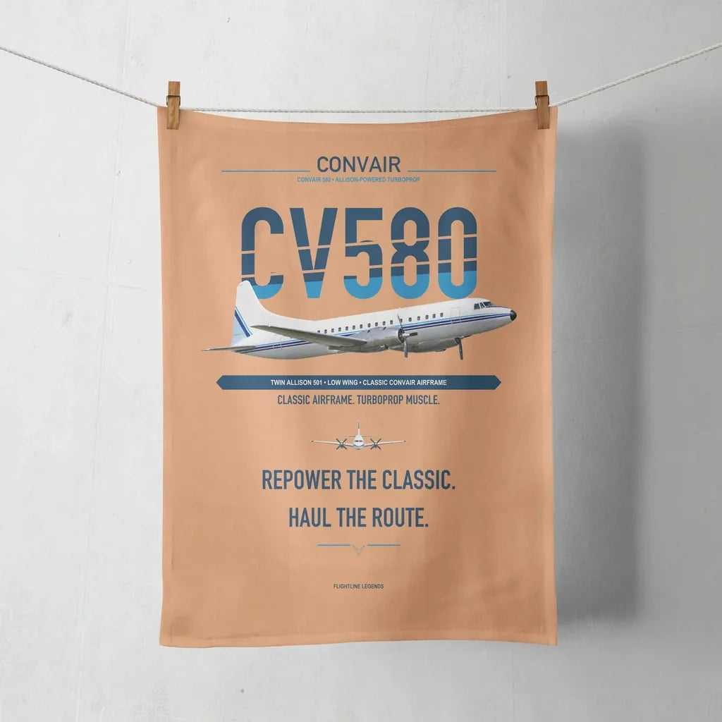 Convair 580 design on orange towel