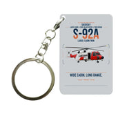 Thumbnail for Sikorsky S-92A design on light gray designed key chain, double-side print