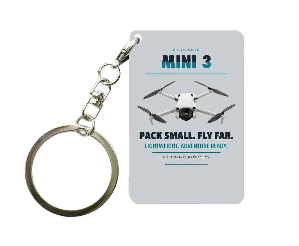 DJI Mini 3 Key Chain design on light gray key chain