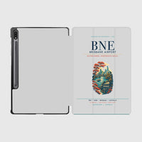 Thumbnail for Brisbane Airport (BNE) design on light gray samsung tablet tablet case