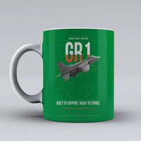Thumbnail for SEPECAT Jaguar GR1 design on green ceramic mug, double-side print
