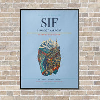 Thumbnail for Simikot Airport SIF - Canvas Framed - Light Blue