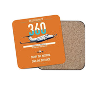 Thumbnail for Beechcraft King Air 360 design on orange 1 piece coaster