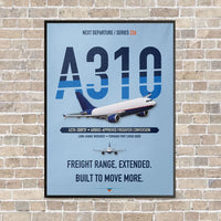 Thumbnail for Airbus A310-300P2F vertical canvas print - framed - light blue background