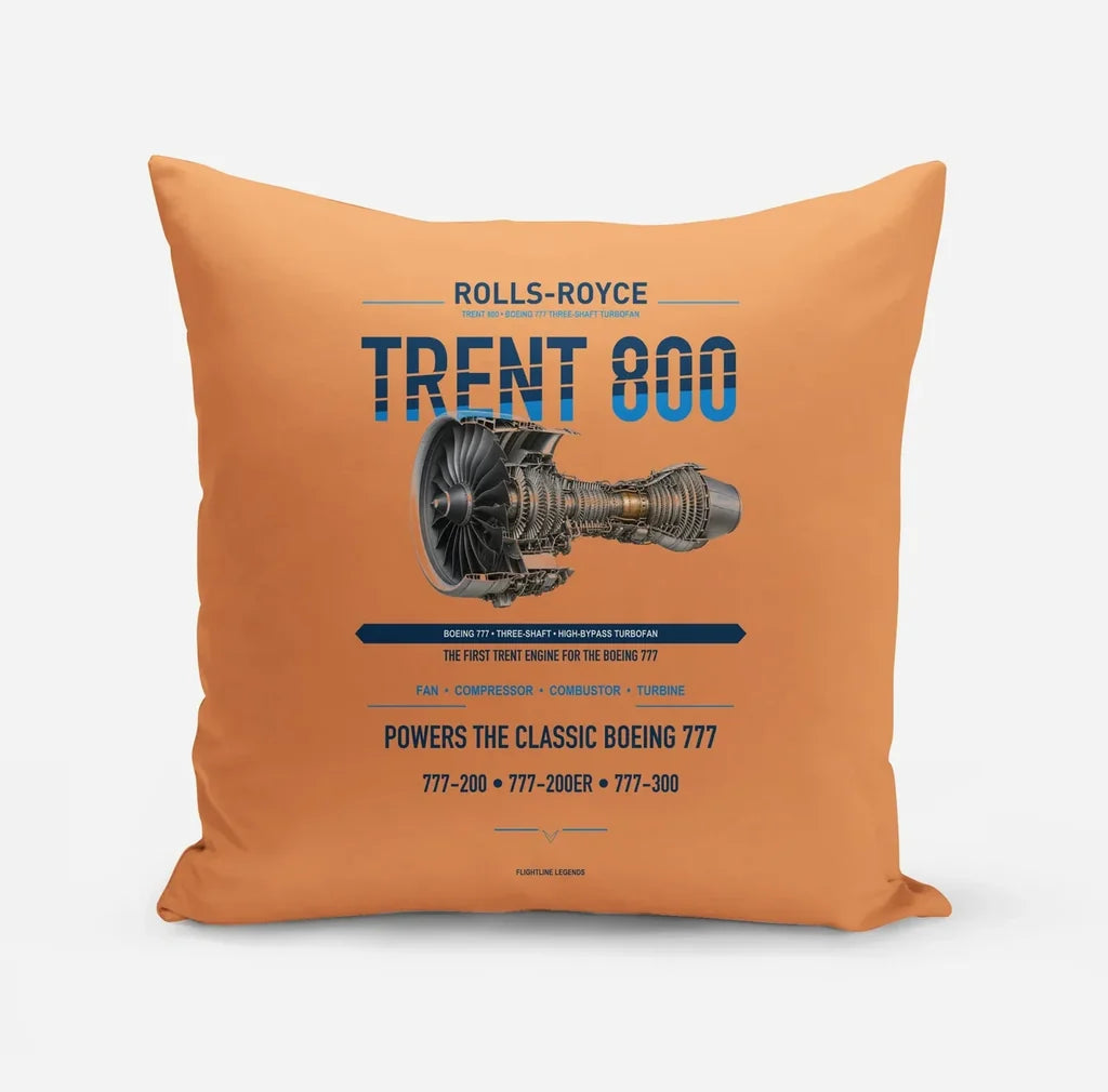 TRENT 800 design on orange pillow