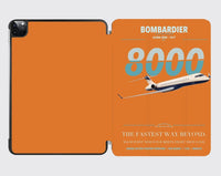 Thumbnail for Bombardier Global 8000 design on orange ipad tablet case