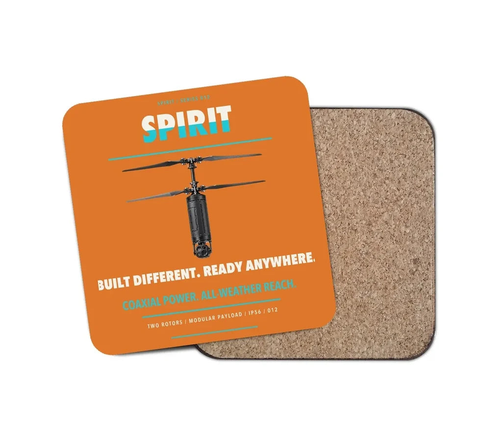 Ascent AeroSystems Spirit design on orange 1 piece coaster