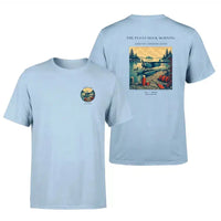 Thumbnail for VINTAGE G4195 - The Float Dock Morning - Double-Side T-Shirt design on lightblue double side t shirt