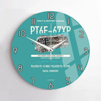 Thumbnail for PT6E-67XP design on turquoise no frame wall clock