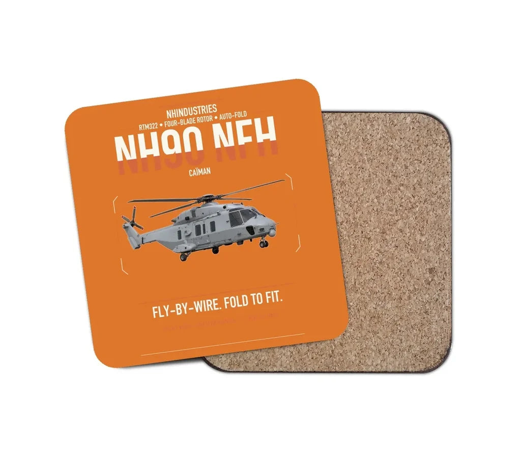 NHIndustries NH90 NFH Caïman design on orange 1 piece coaster