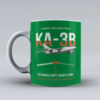 Thumbnail for KA-3B Skywarrior design on green ceramic mug, double-side print