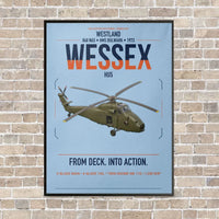 Thumbnail for Westland Wessex HU5 vertical canvas print - framed - light blue background