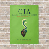 Thumbnail for Catania-Fontanarossa Airport CTA vertical canvas print - no frame - light green background