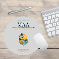 Thumbnail for Chennai International Airport (MAA) design on light gray round mouse pad