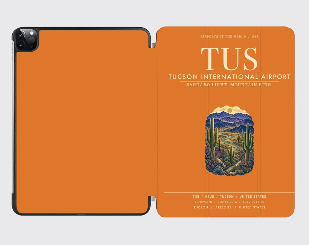 Tucson International Airport (TUS) design on orange ipad tablet case