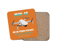 Thumbnail for DJI Mini 4K design on orange 1 piece coaster