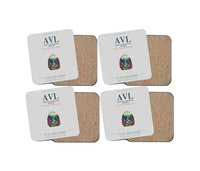 Thumbnail for Asheville Regional Airport (AVL) design on light gray 4 pieces set coaster