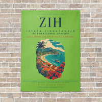 Thumbnail for Ixtapa-Zihuatanejo International Airport ZIH vertical canvas print - no frame - light green background