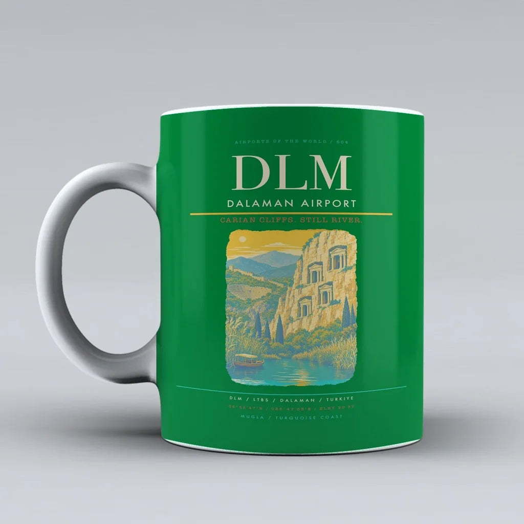 Airport DLM Mug design on green dalaman
