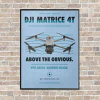 Thumbnail for DJI Matrice 4T vertical canvas print - framed - light blue background