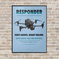 Thumbnail for BRINC Responder vertical canvas print - framed - light blue background