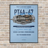 Thumbnail for PT6A-67 vertical canvas print - framed - light blue background
