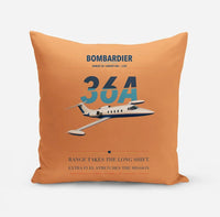 Thumbnail for Bombardier Learjet 36A design on orange pillow