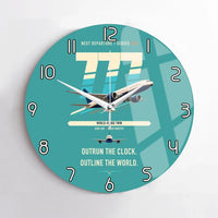 Thumbnail for Boeing 777-200LR design on turquoise no frame wall clock
