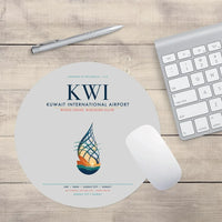 Thumbnail for Kuwait International Airport (KWI) design on light gray round mouse pad