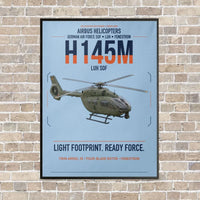 Thumbnail for Airbus Helicopters H145M LUH SOF vertical canvas print - framed - light blue background