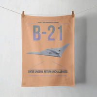 Thumbnail for B-21 Raider design on orange towel