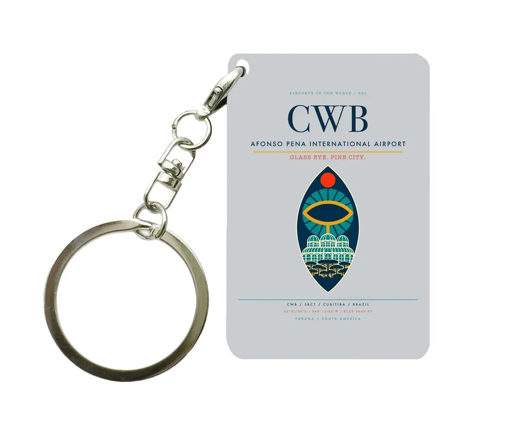 Afonso Pena International Airport CWB Key Chain design on light gray key chain
