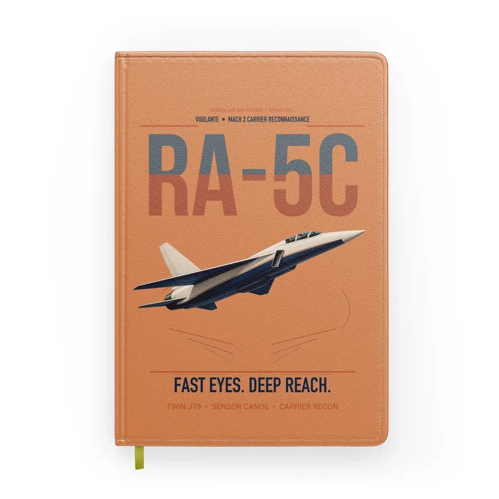 RA-5C Vigilante design on orange notebook