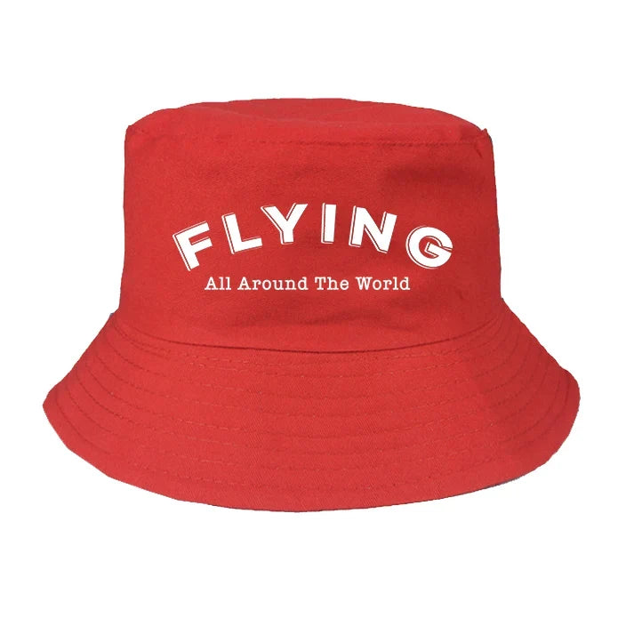 Flying All Around The World summer hat - red