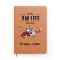 Thumbnail for Leonardo AW189 design on orange notebook