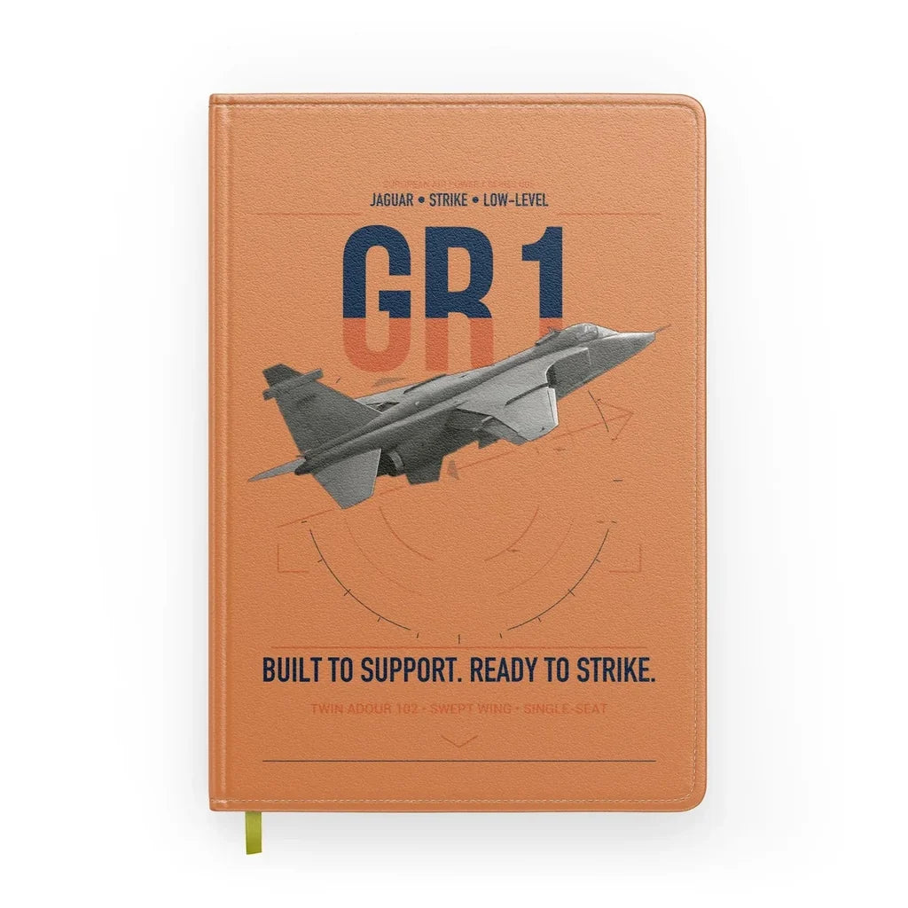 SEPECAT Jaguar GR1 design on orange notebook
