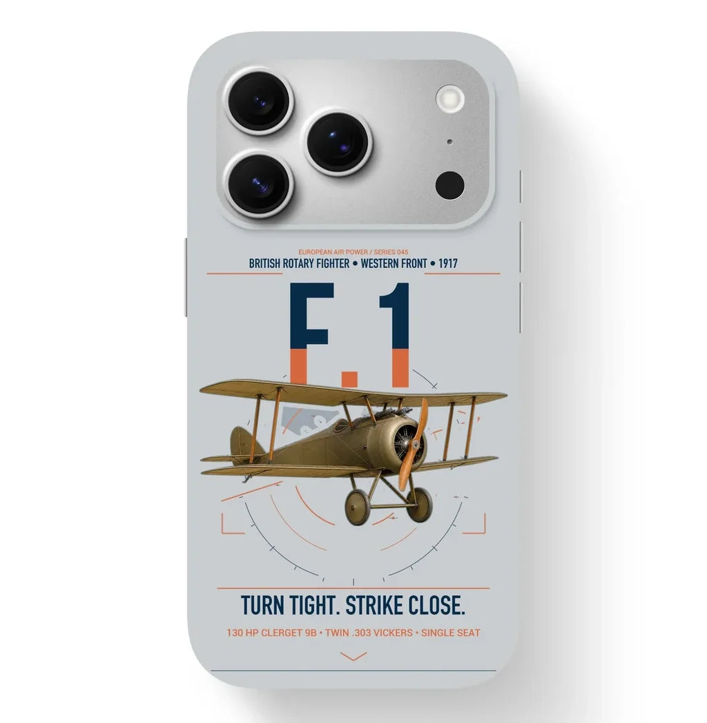 Sopwith Camel F.1 design on light gray magsafe iphone case, for iPhone 17 Pro