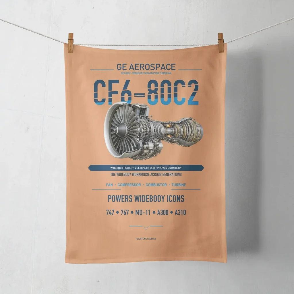CF6-80C2 design on orange towel